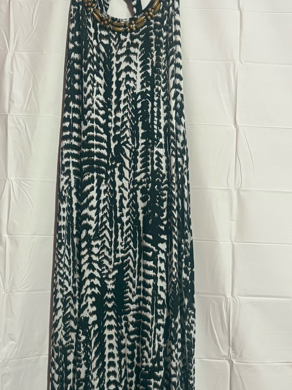 Guess Black and White Printed Maxi Skirt